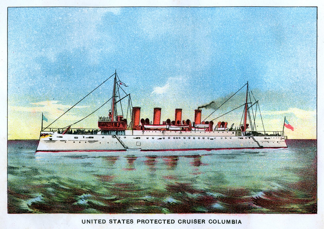 United States Protected Cruiser Columbia, c1890s av Unbekannt