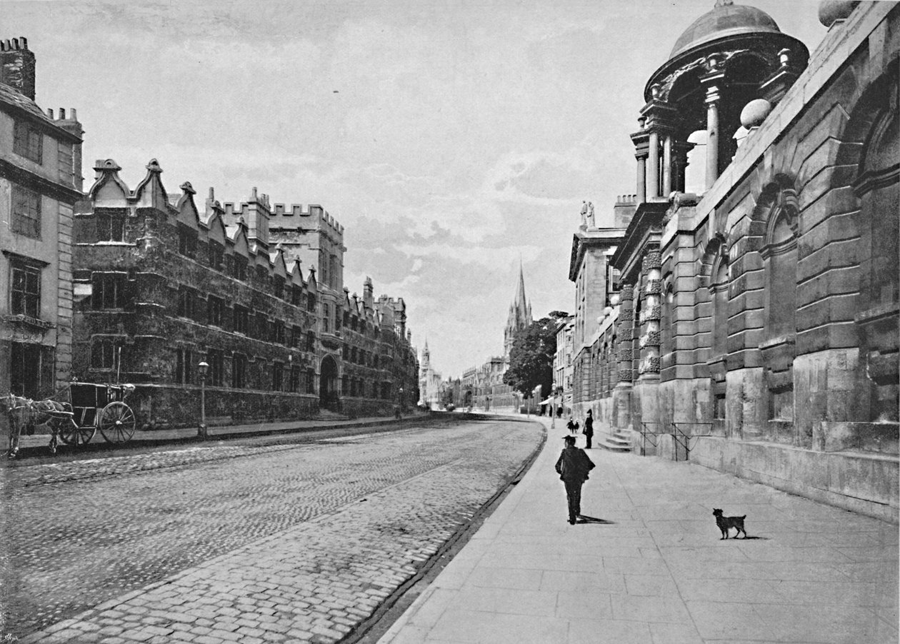 University College från High Street, Oxford, c1896 av Unbekannt