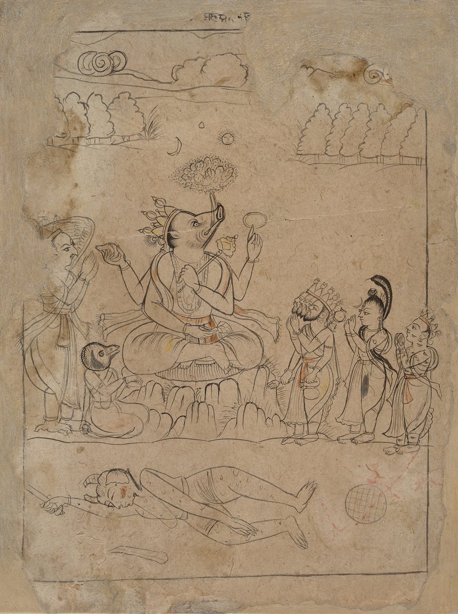 Varaha Triumphant, sent 1700-tal. av Unbekannt