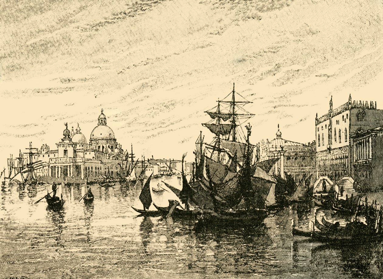 Venedig: Utsikt från Riva Degli Schiavoni, 1890. av Unbekannt