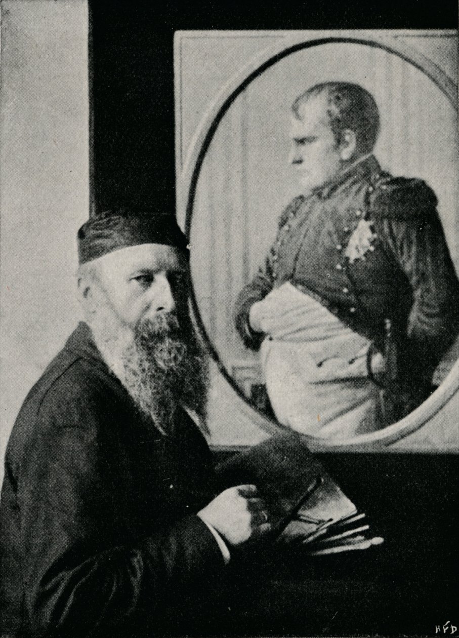 Verestchagin målar en bild av Napoleon, c1890, 1910 av Unbekannt