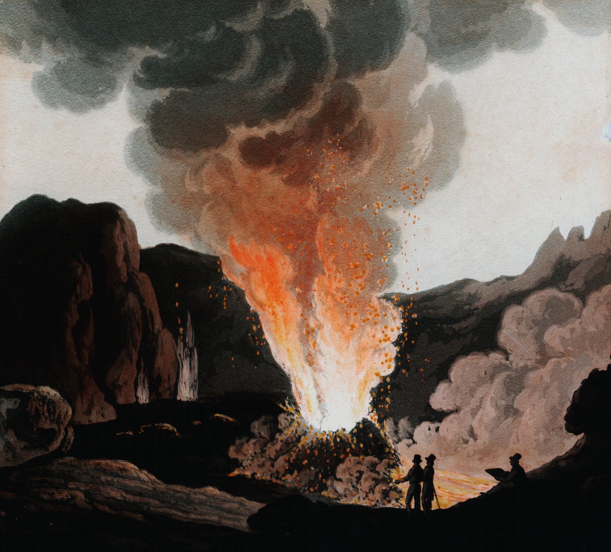 Vesuvius utbrott, Italien, c1815 av Unbekannt