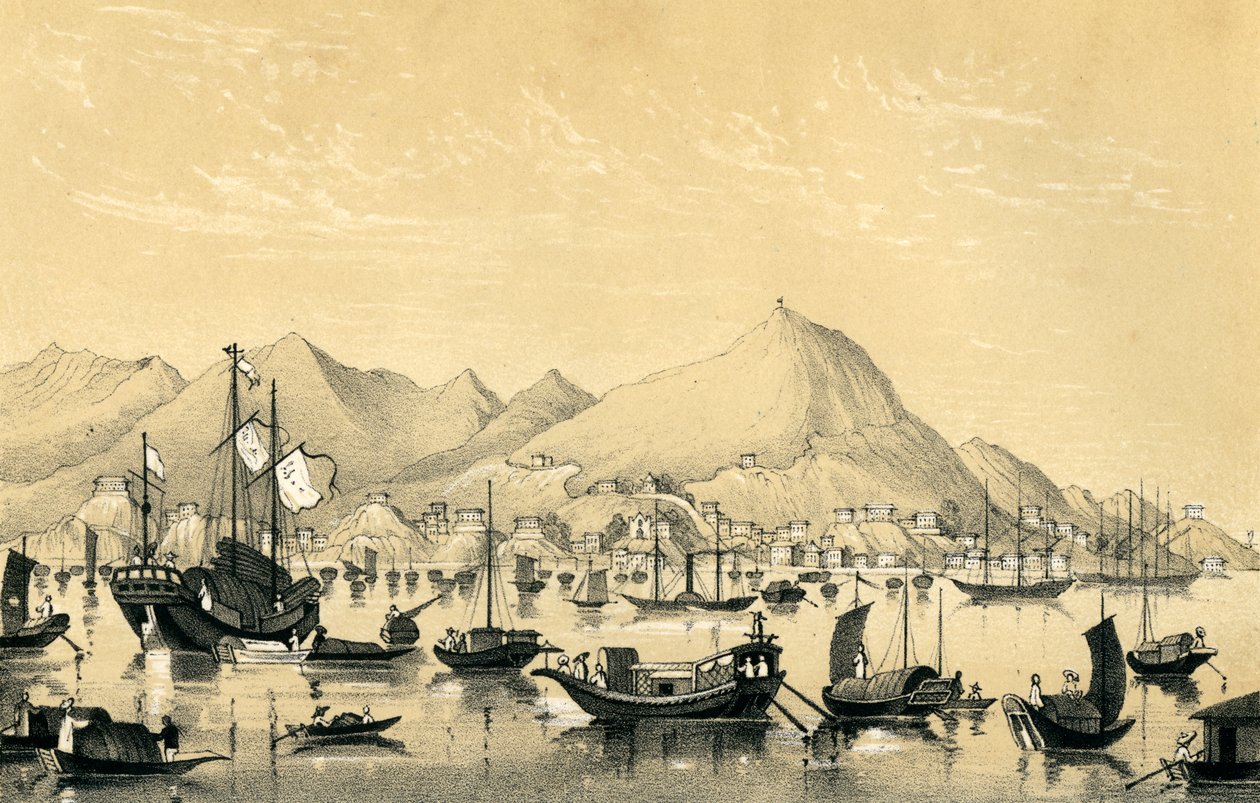 Victoria Town, Hong Kong Island, 1847 av Unbekannt