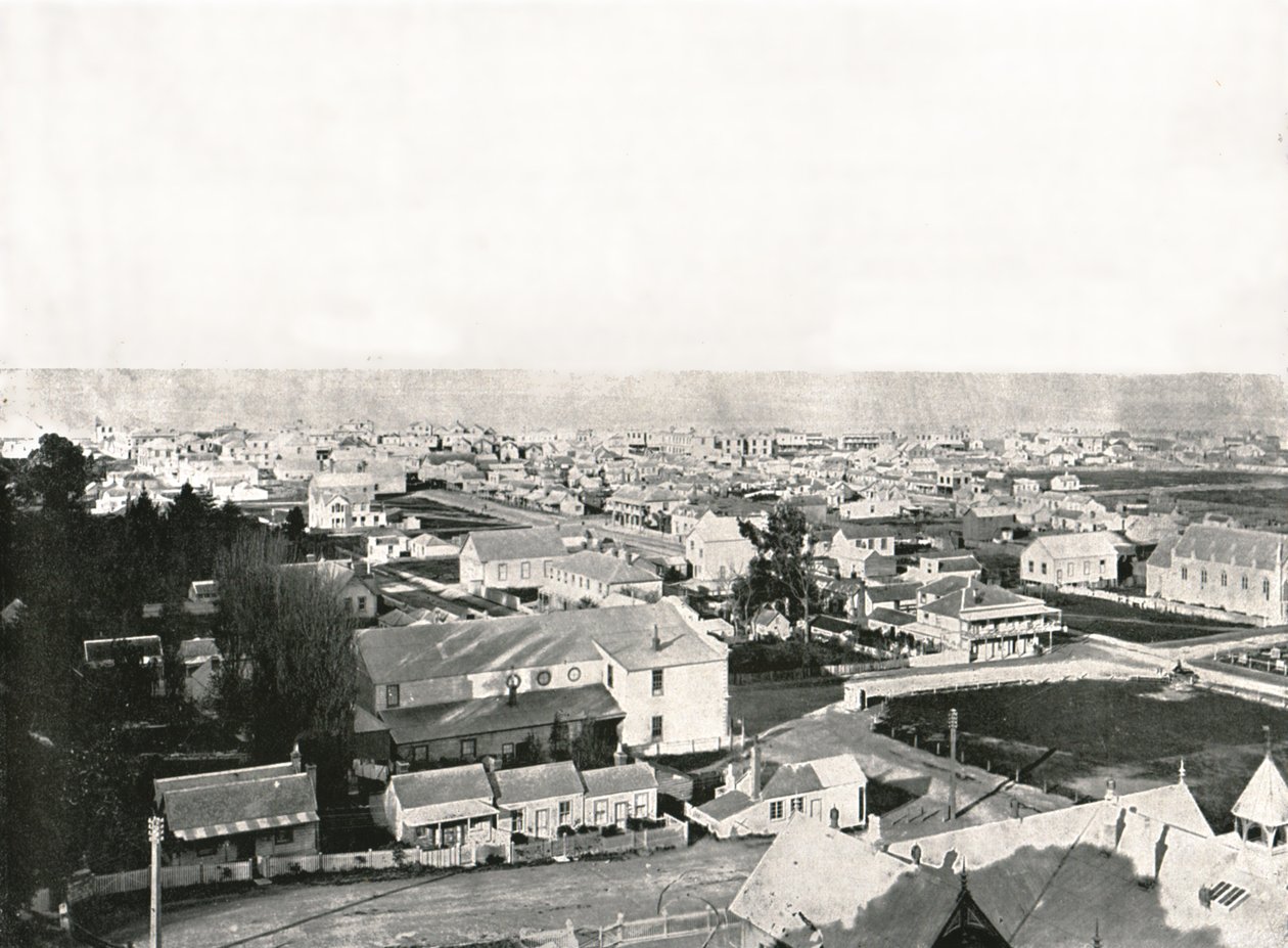 Utsikt från Milton Road, Napier, Nya Zeeland, 1895. av Unbekannt