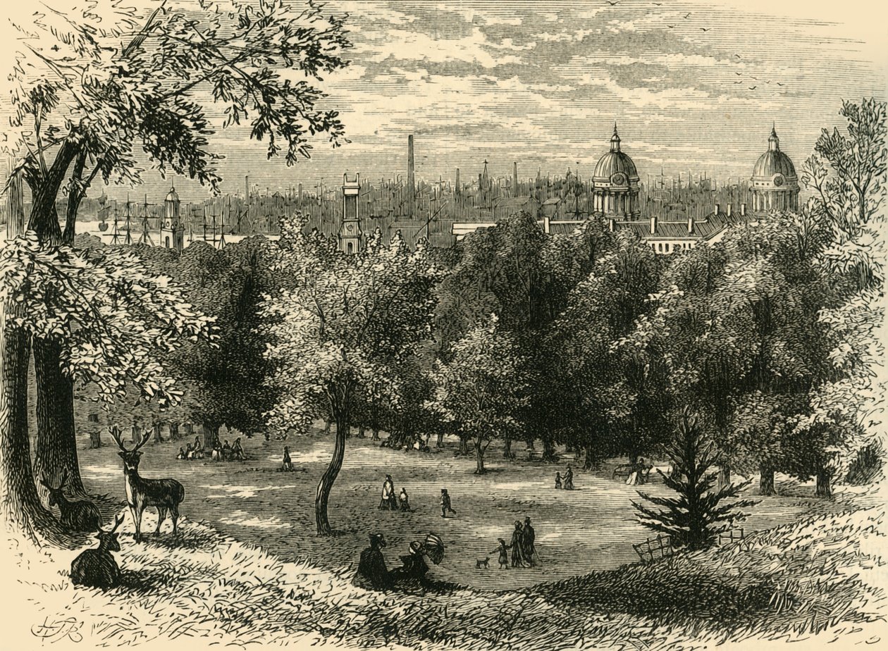 Utsikt i Greenwich Park, c1878. av Unbekannt