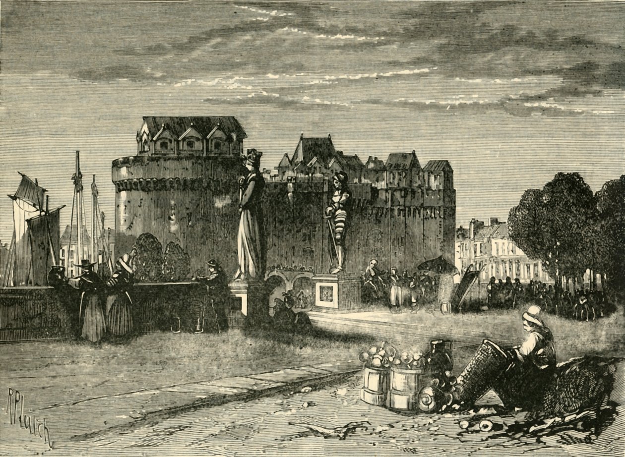 Utsikt i Nantes, 1890. av Unbekannt