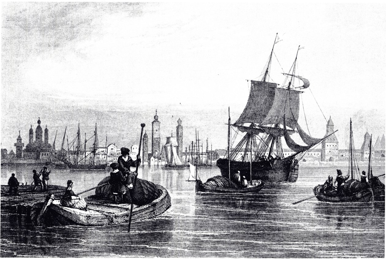 Utsikt över Archangelsk, 1835 av Unbekannt