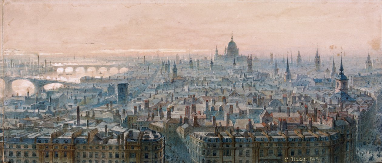 Utsikt över London av Unbekannt