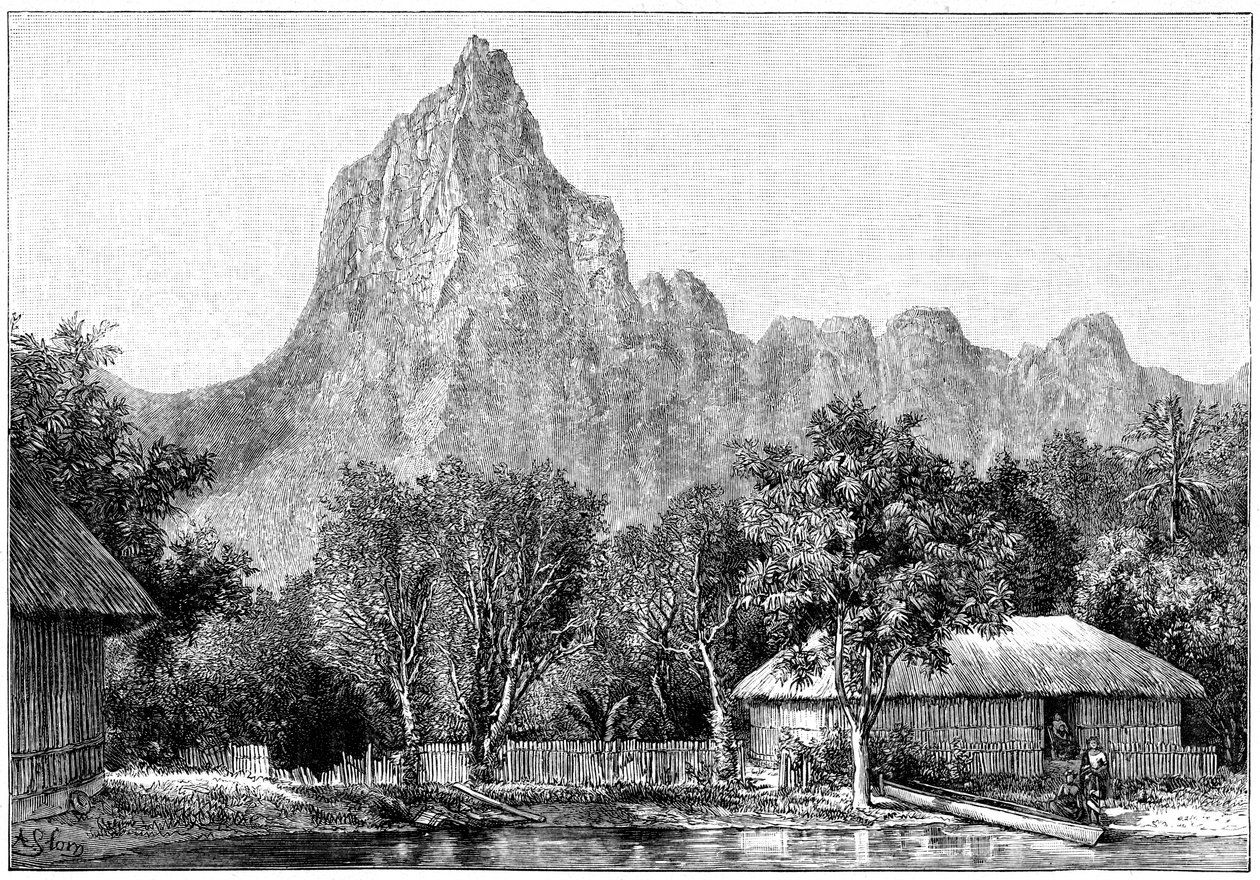 Utsikt över Tahiti, 1898 av Unbekannt