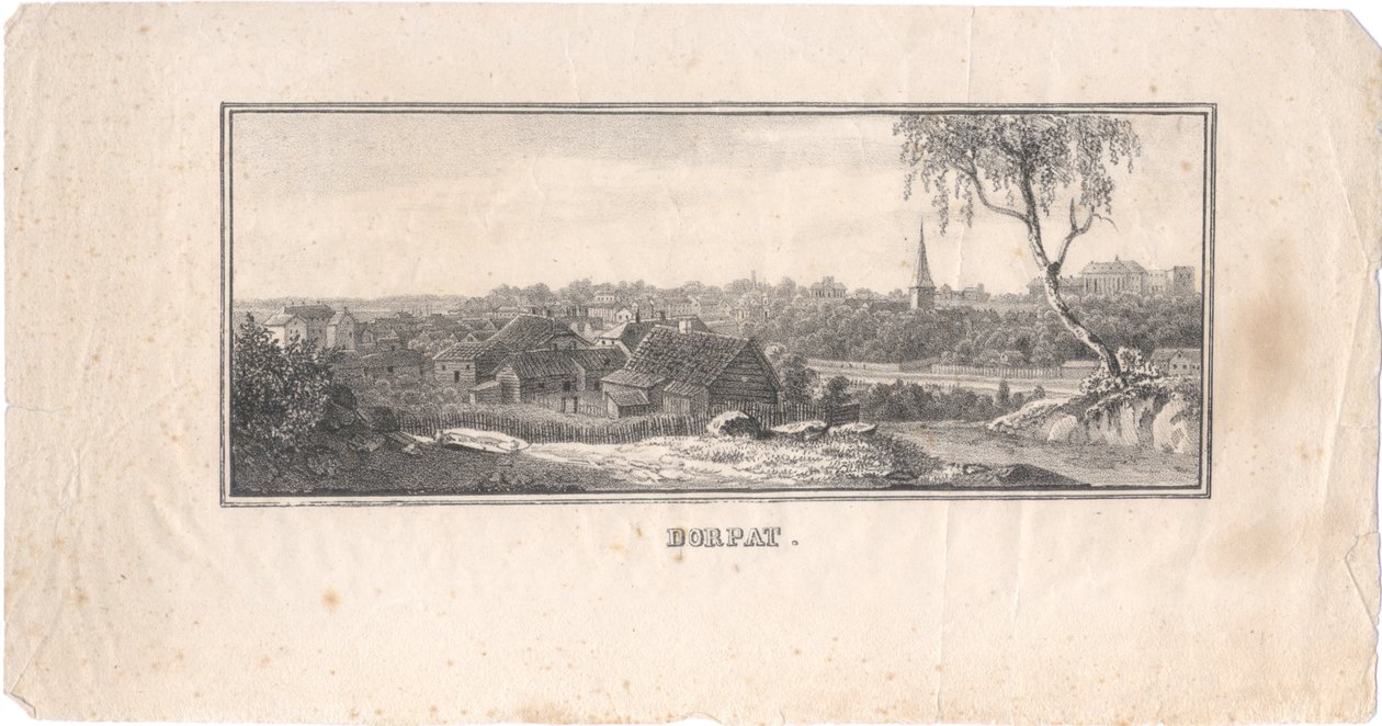 Utsikt över Tartu, 1800 av Unbekannt