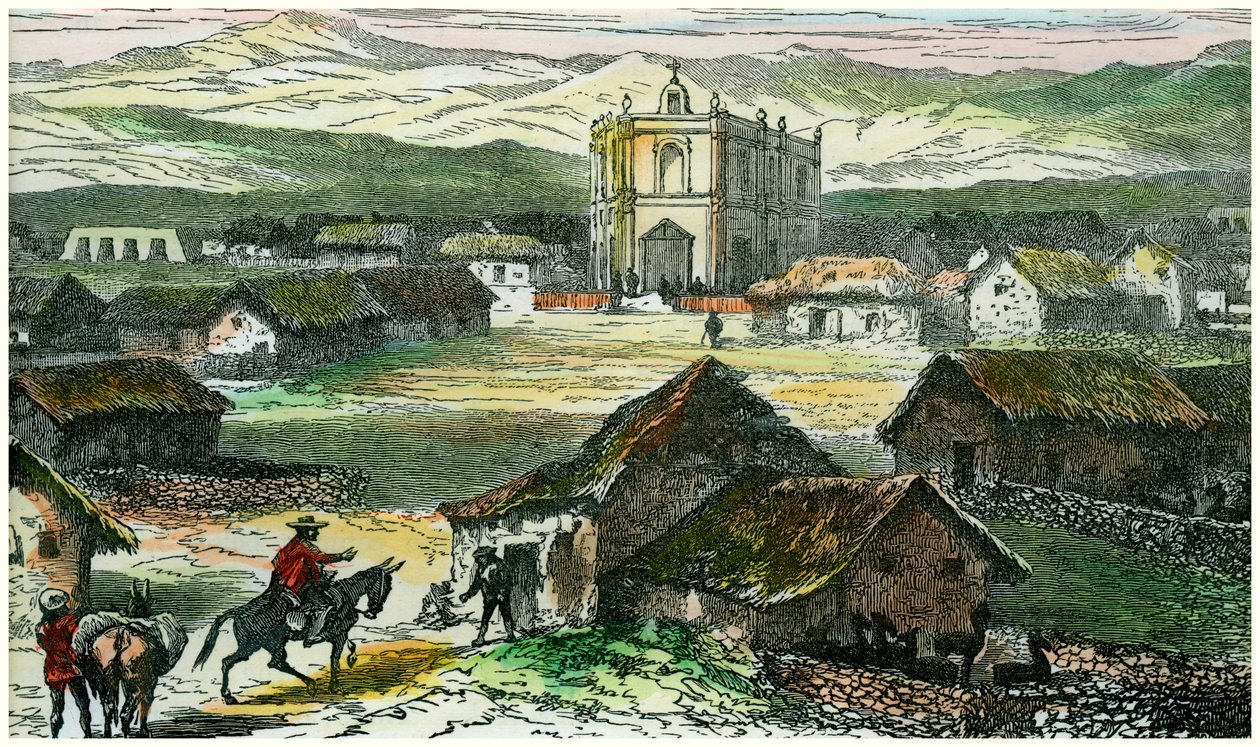 Utsikt över Tiahuanaco, nära Titicacasjön, Bolivia, c1880 av Unbekannt
