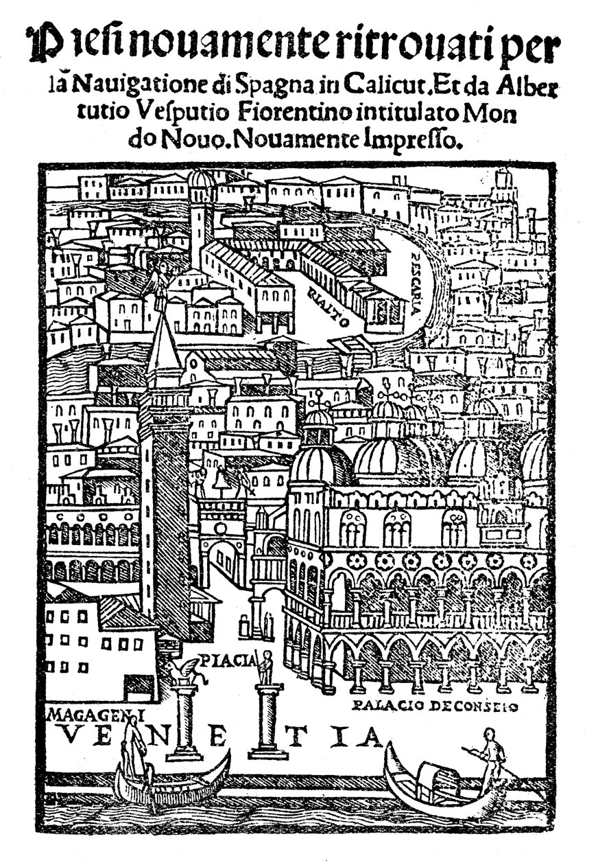 Utsikt över Venedig, träsnitt, 1521 av Unbekannt