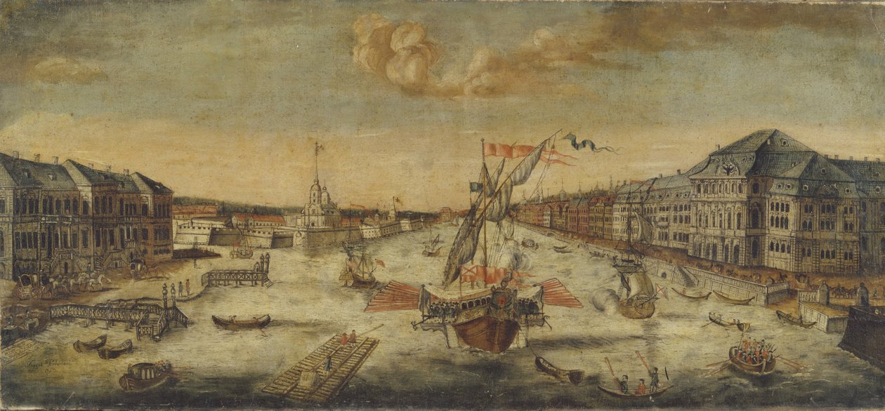 Utsikt över floden Neva, 1753 av Unbekannt