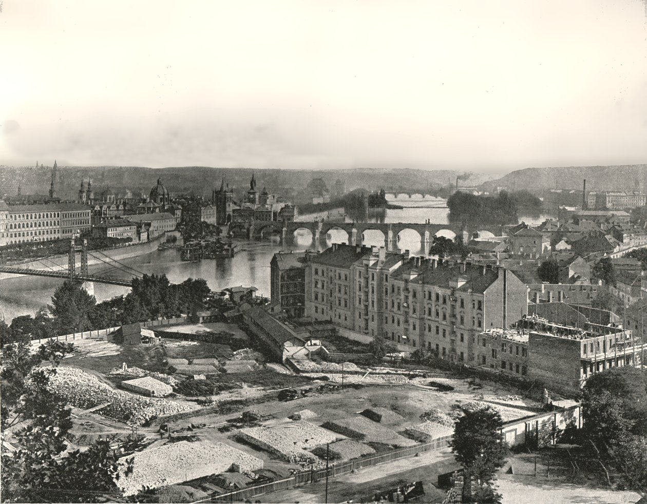 Utsikt över staden Prag, Tjeckoslovakien, 1895. av Unbekannt