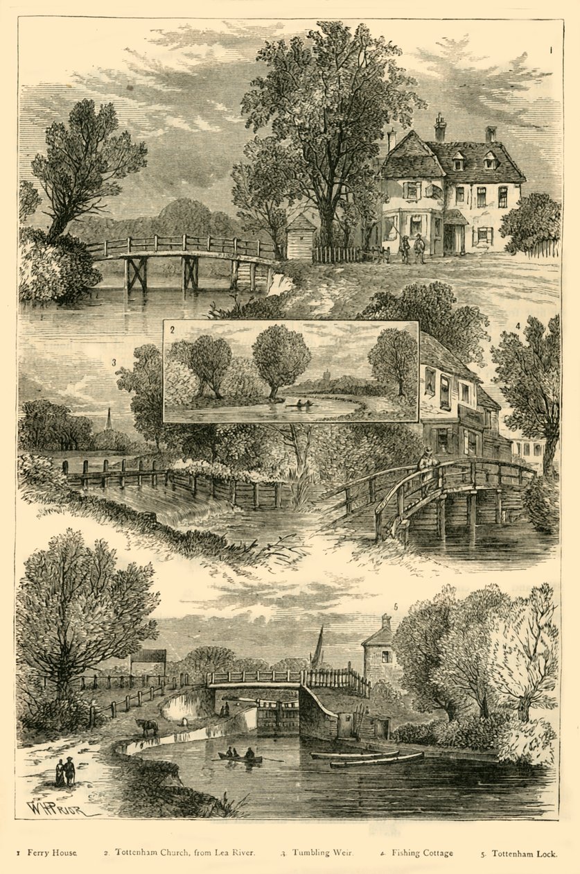 Utsikt över floden Lea, c1876. av Unbekannt