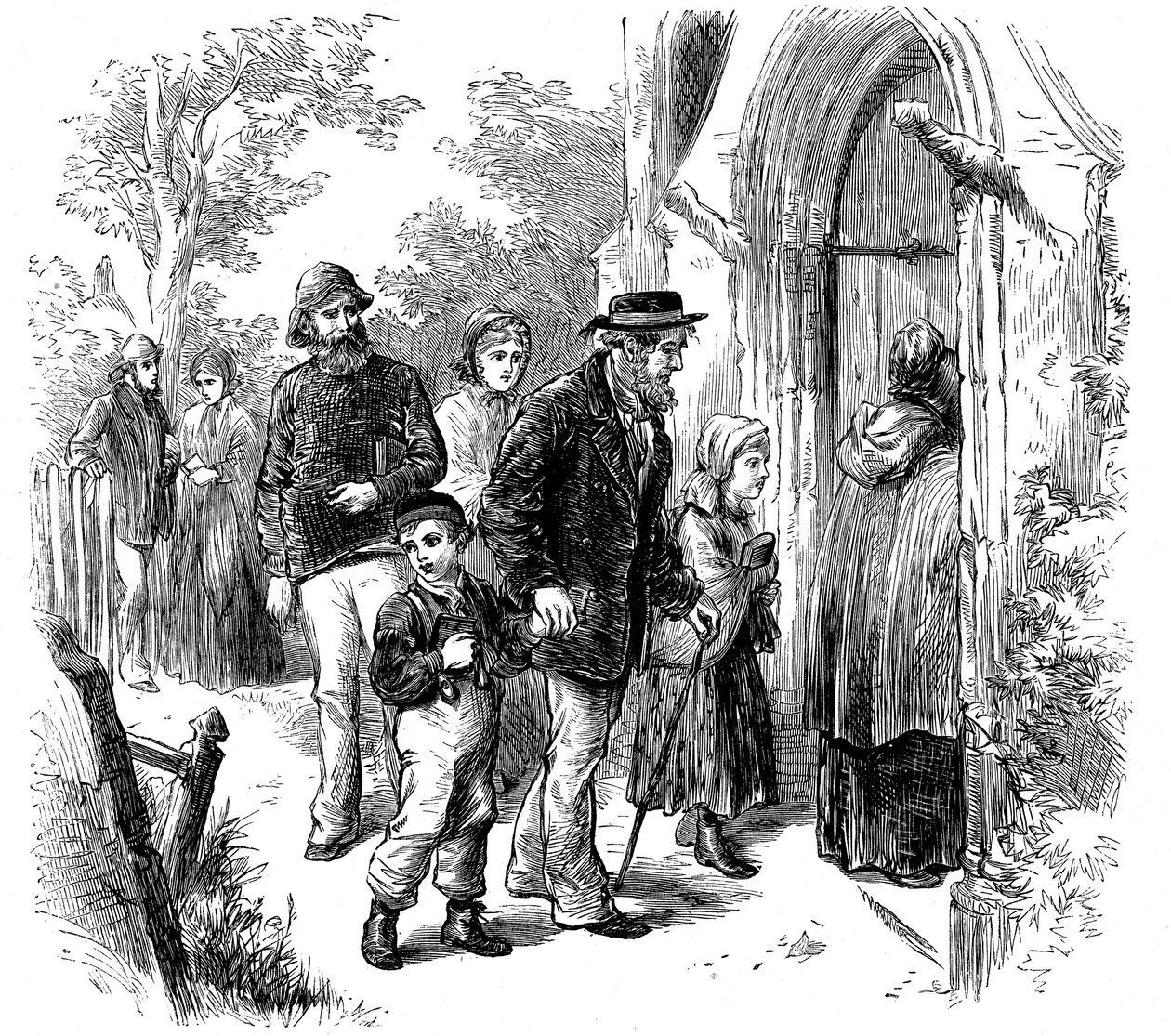 Bybor går till kyrkan på söndag, London, 1872 av Unbekannt