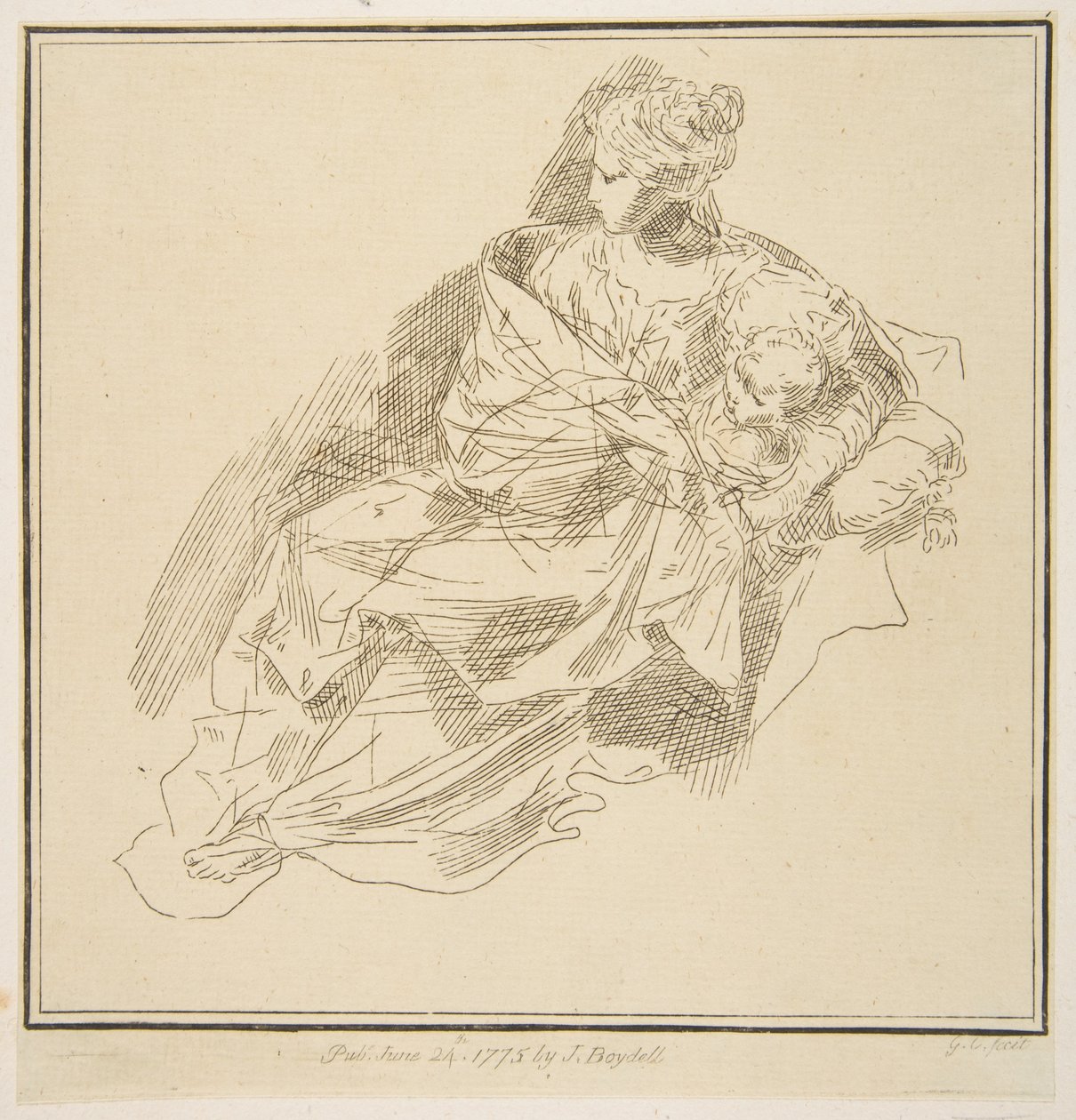 Jungfru och barn, 1775. av Unbekannt