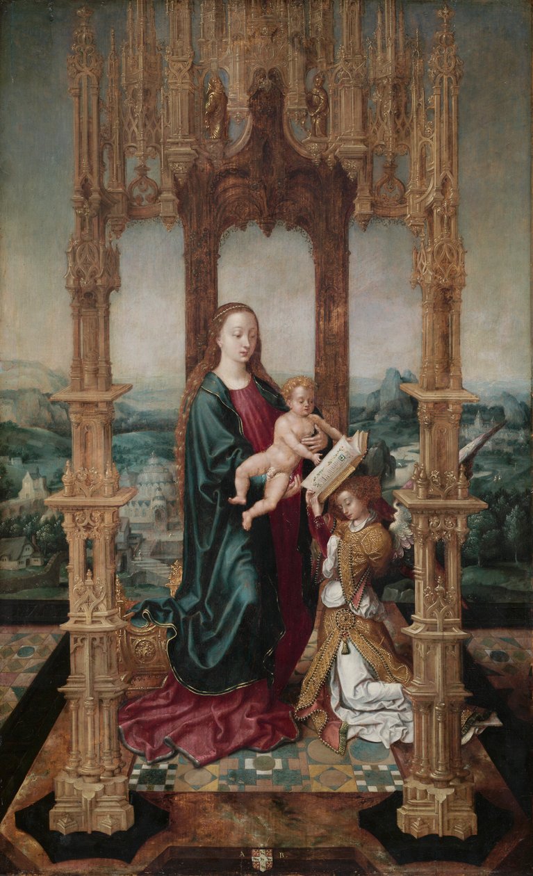 Jungfru och barn under en baldakin, 1520-talet. av Unbekannt
