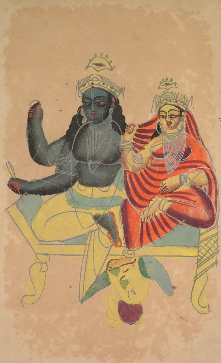 Vishnu och Lakshmi, 1800-talet. av Unbekannt