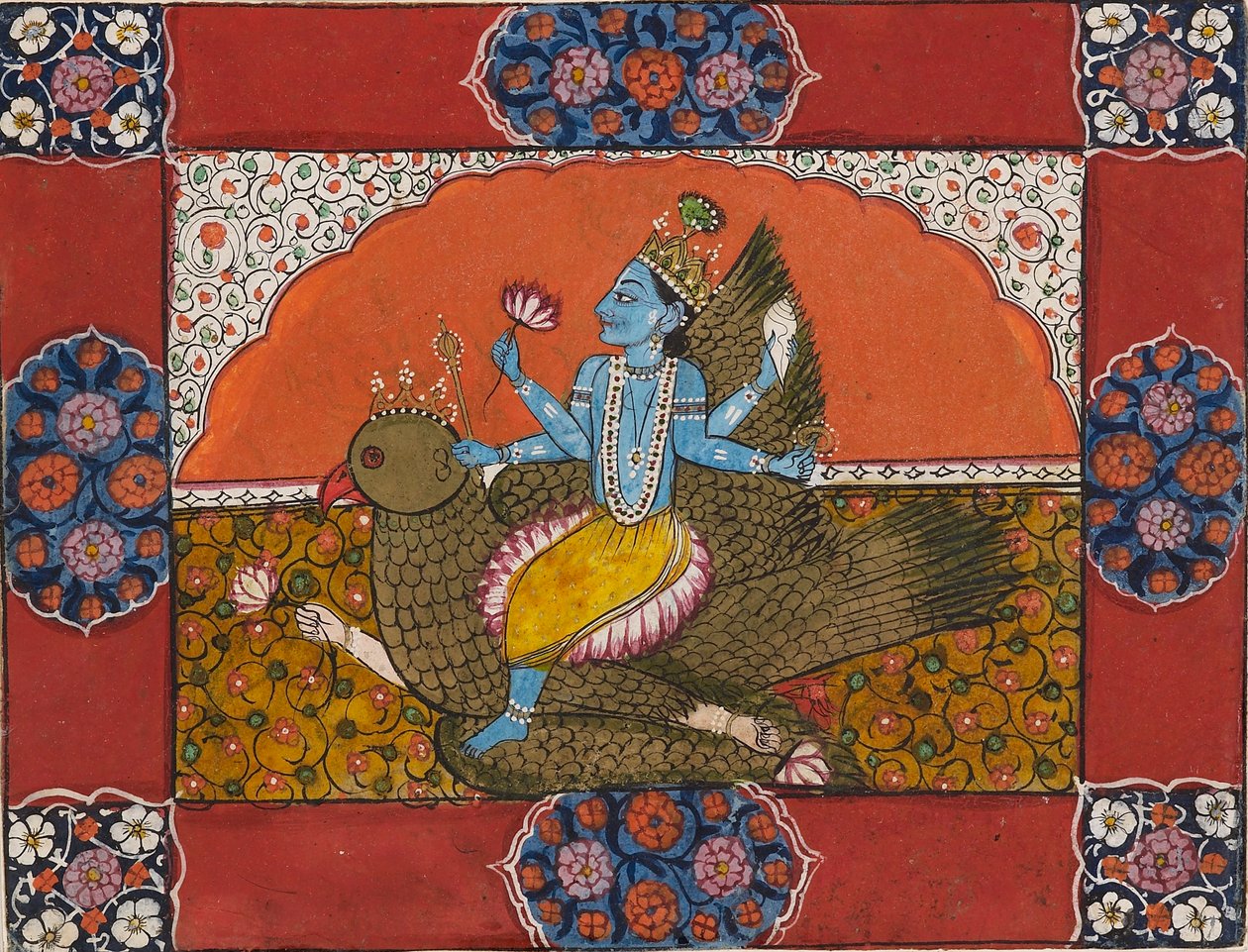 Vishnu på Garuda, tidigt 1800-tal av Unbekannt