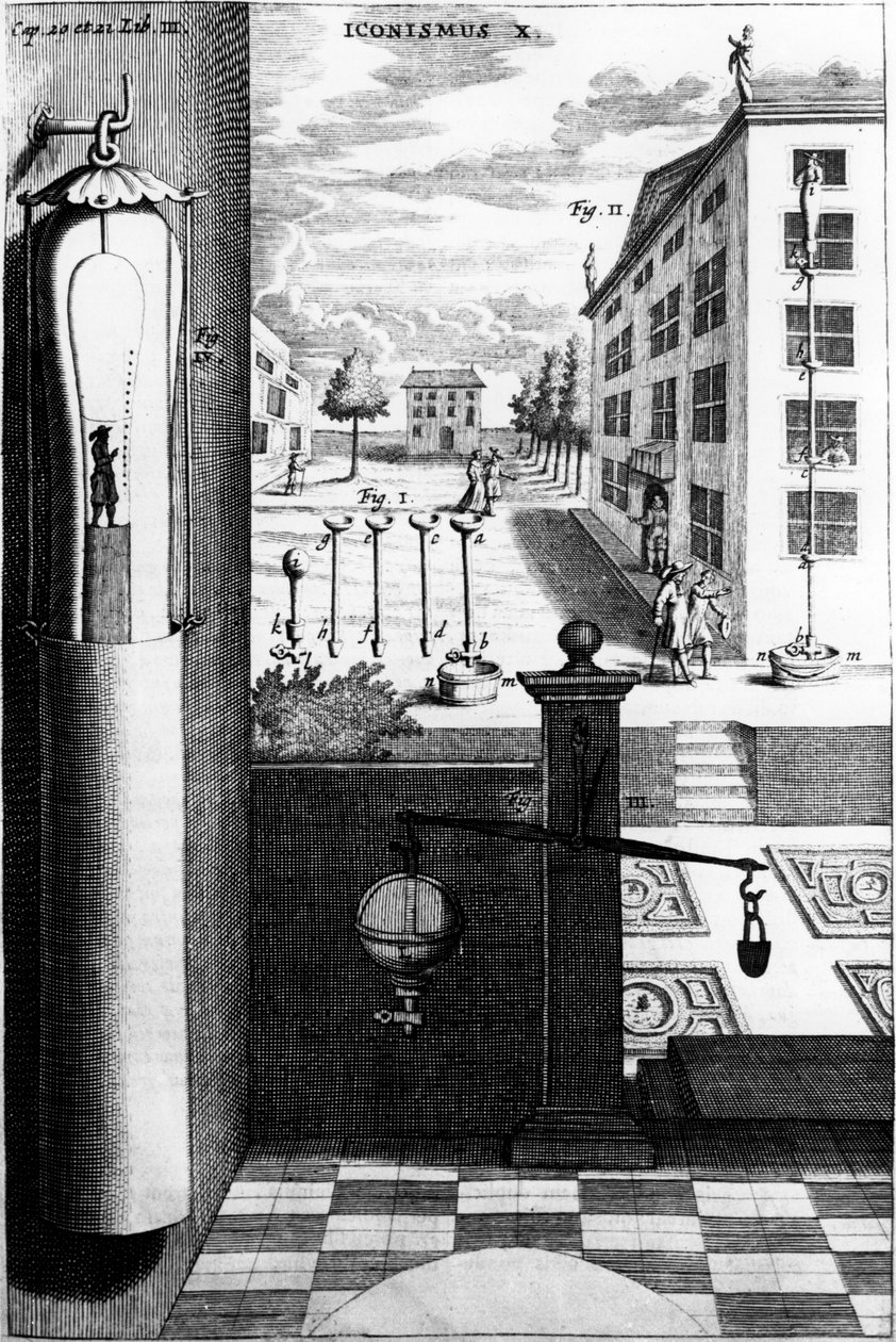Från Guerickes vattenbarometer, 1672 av Unbekannt