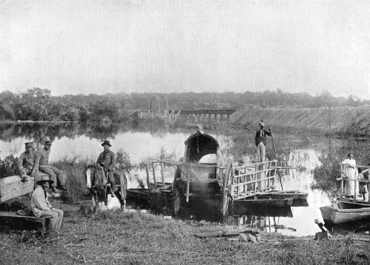 Väntar vid färjan, Paraguay, 1911 av Unbekannt