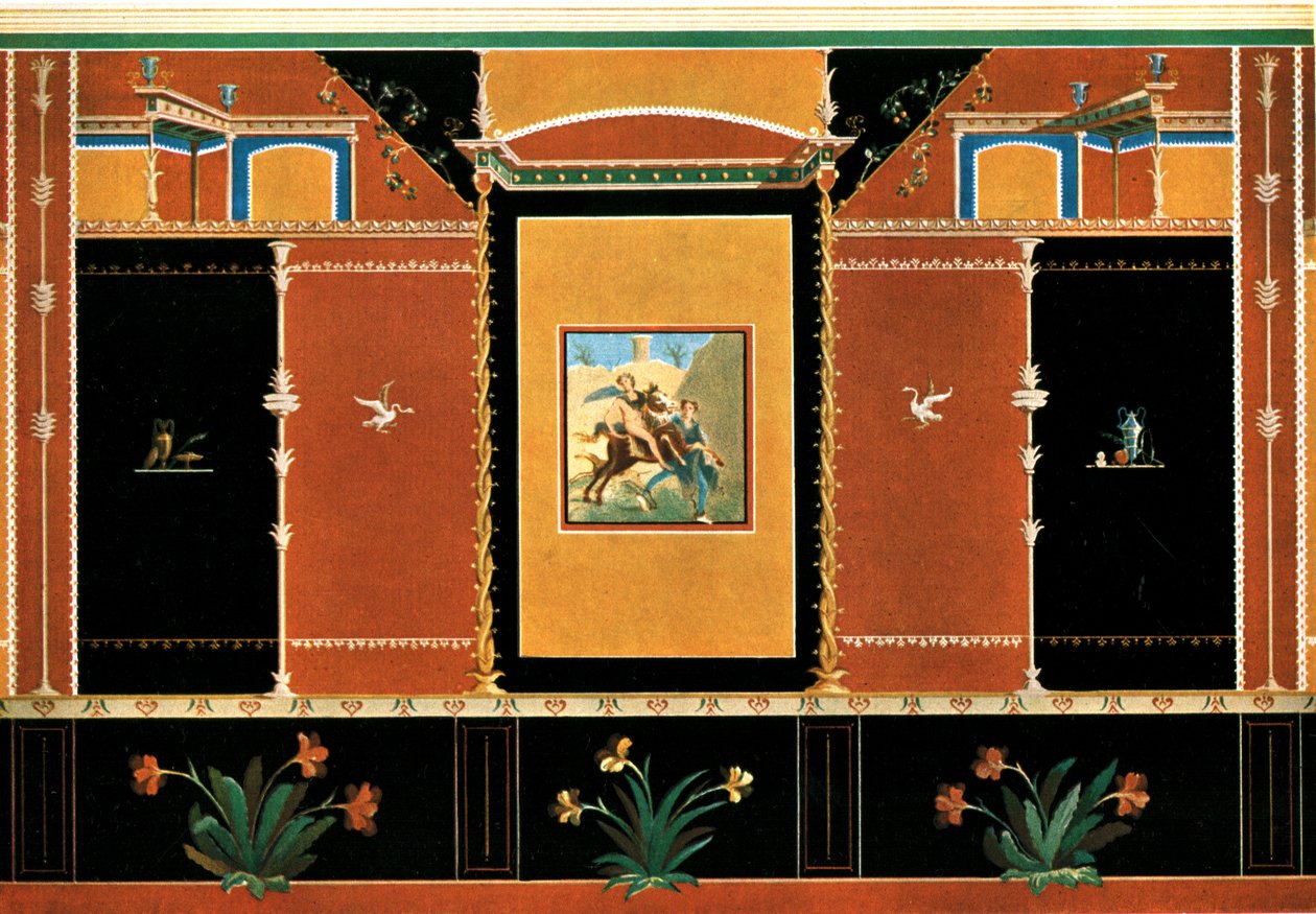 Väggdekoration, Pompeji, Italien, 1928. av Unbekannt
