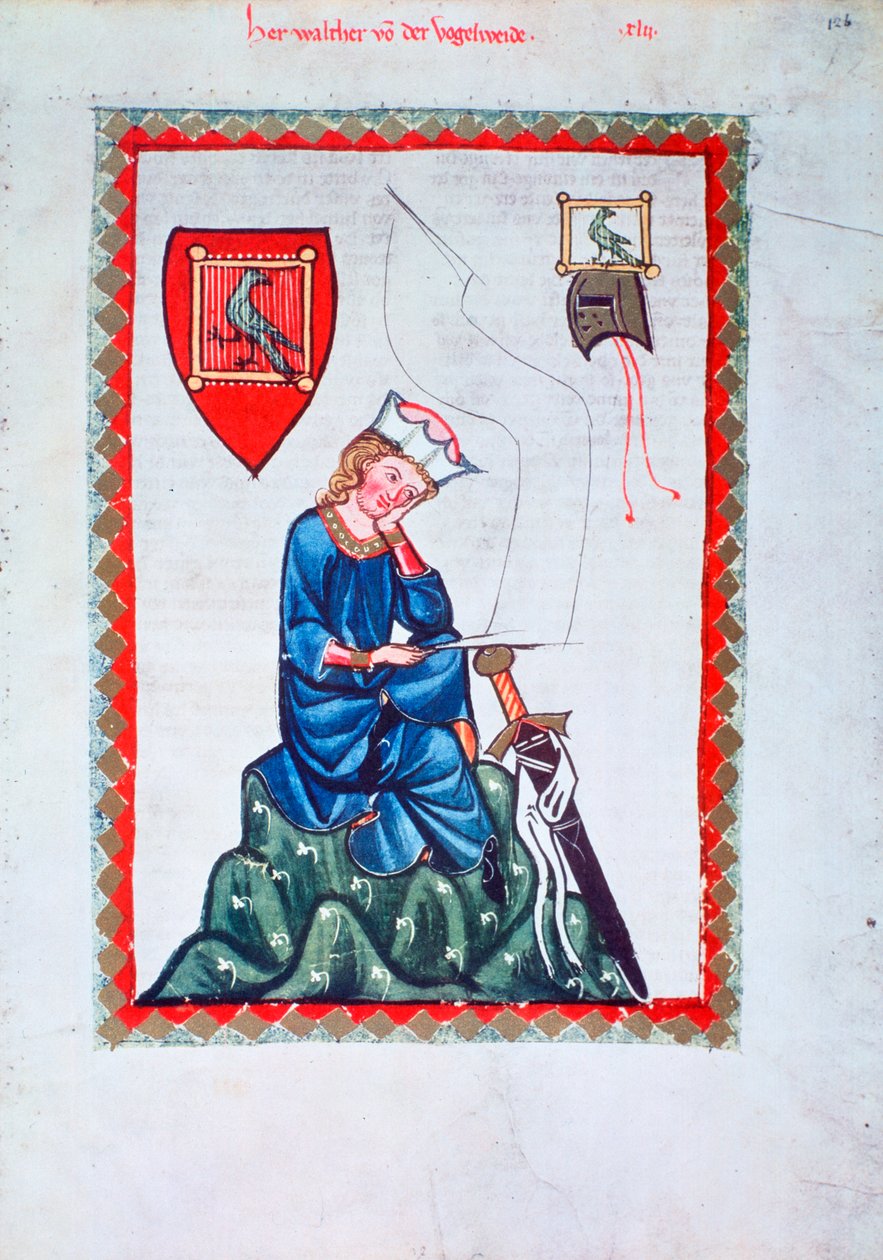 Walther von der Vogelweide, 1304-1340 av Unbekannt
