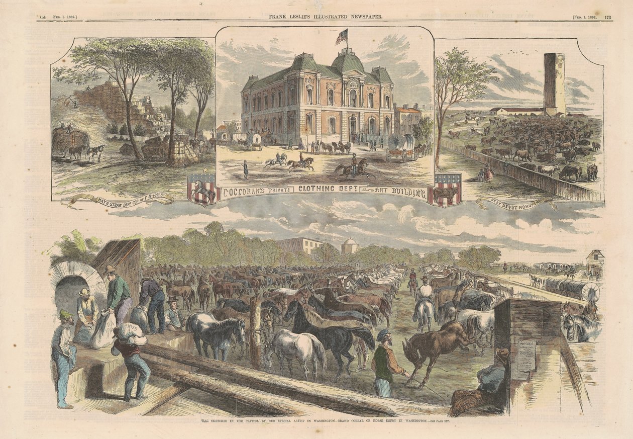 Krigsskisser i huvudstaden, 1862. av Unbekannt