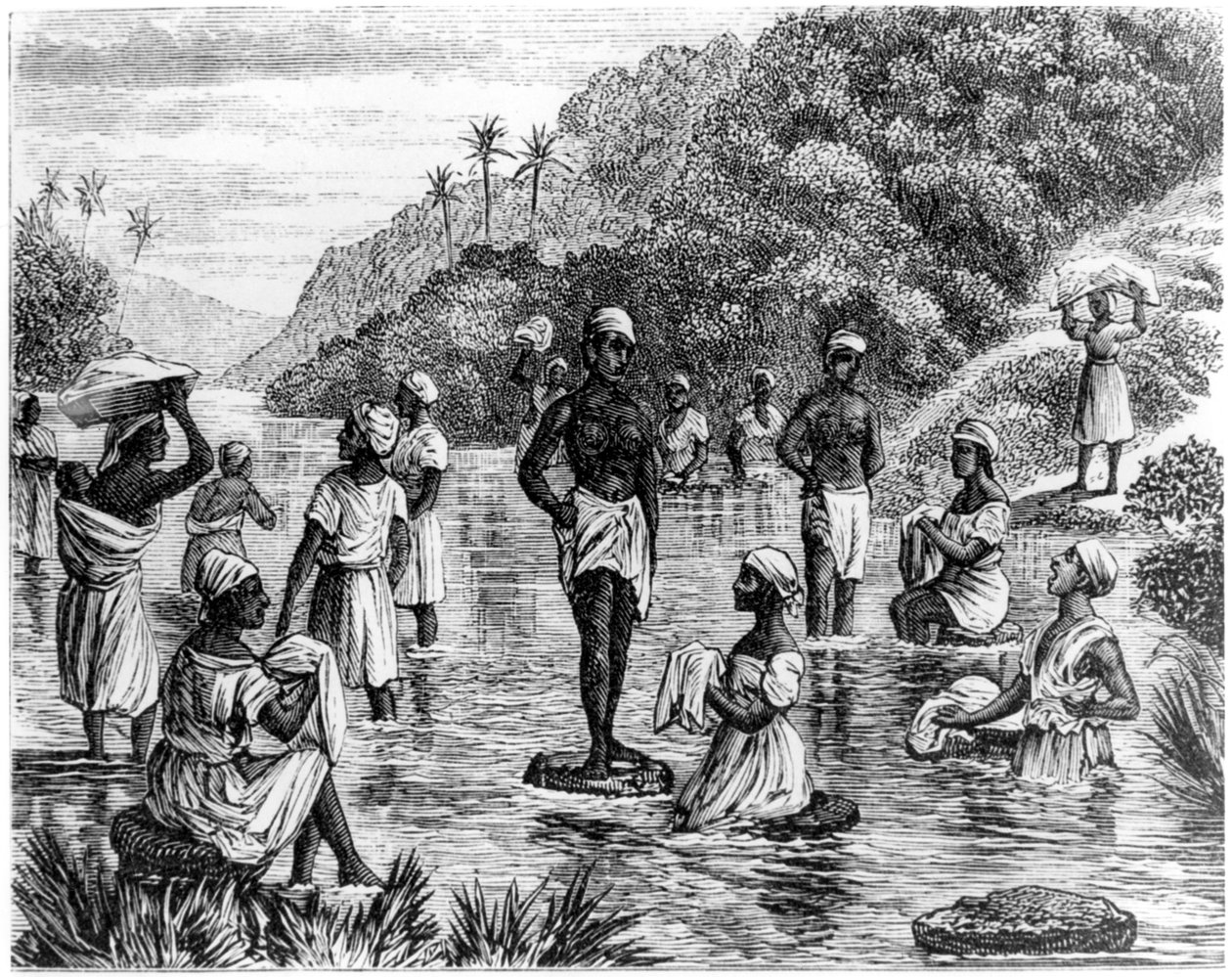 Tvätta kläder, Santo Domingo, 1873 av Unbekannt