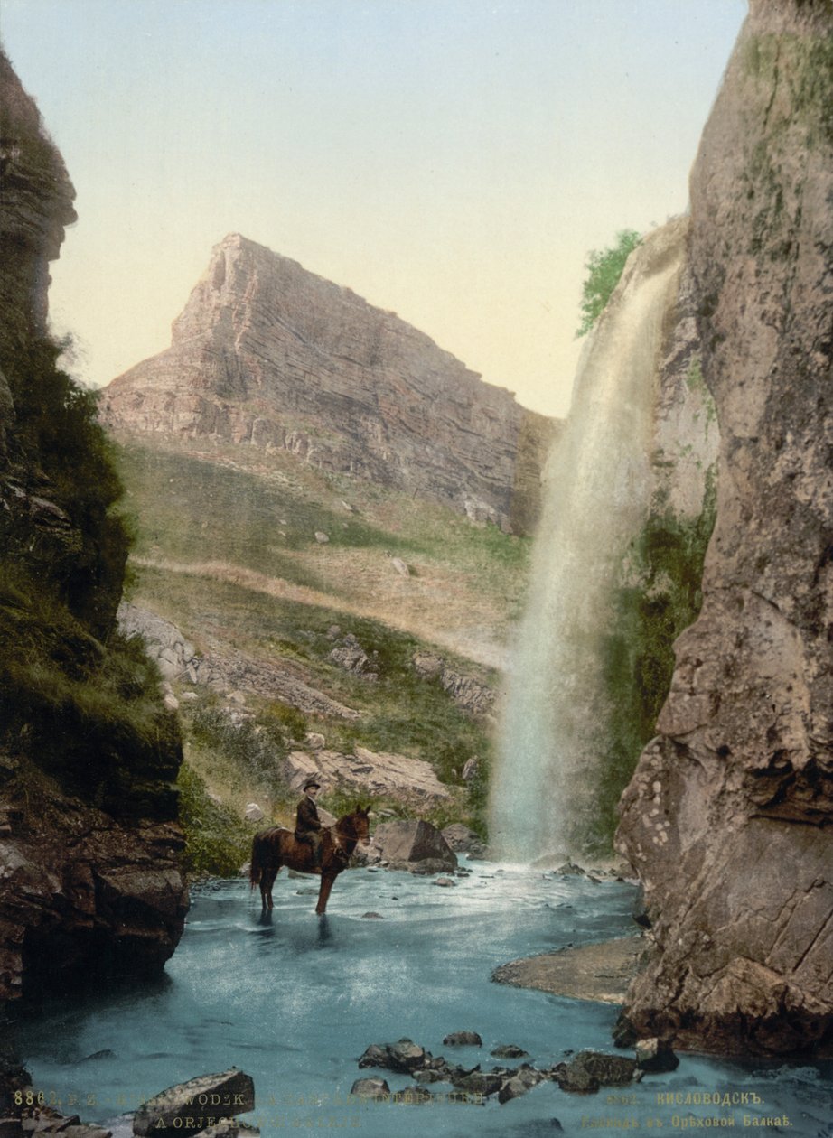 Vattenfall nära Kislovodsk, Ryssland, c1895 av Unbekannt