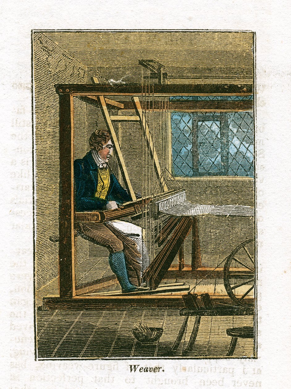 Väver vid sin vävstol, 1823 av Unbekannt