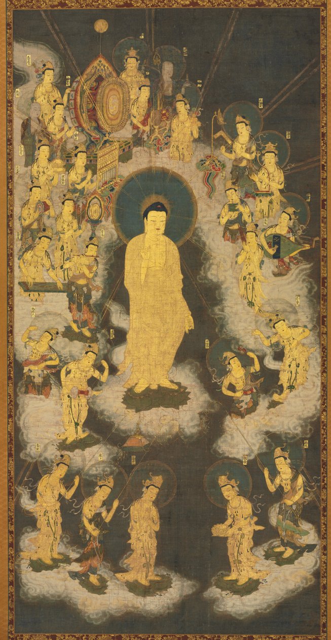 Välkomnande nedstigning av Amida Buddha, 1300-33. av Unbekannt