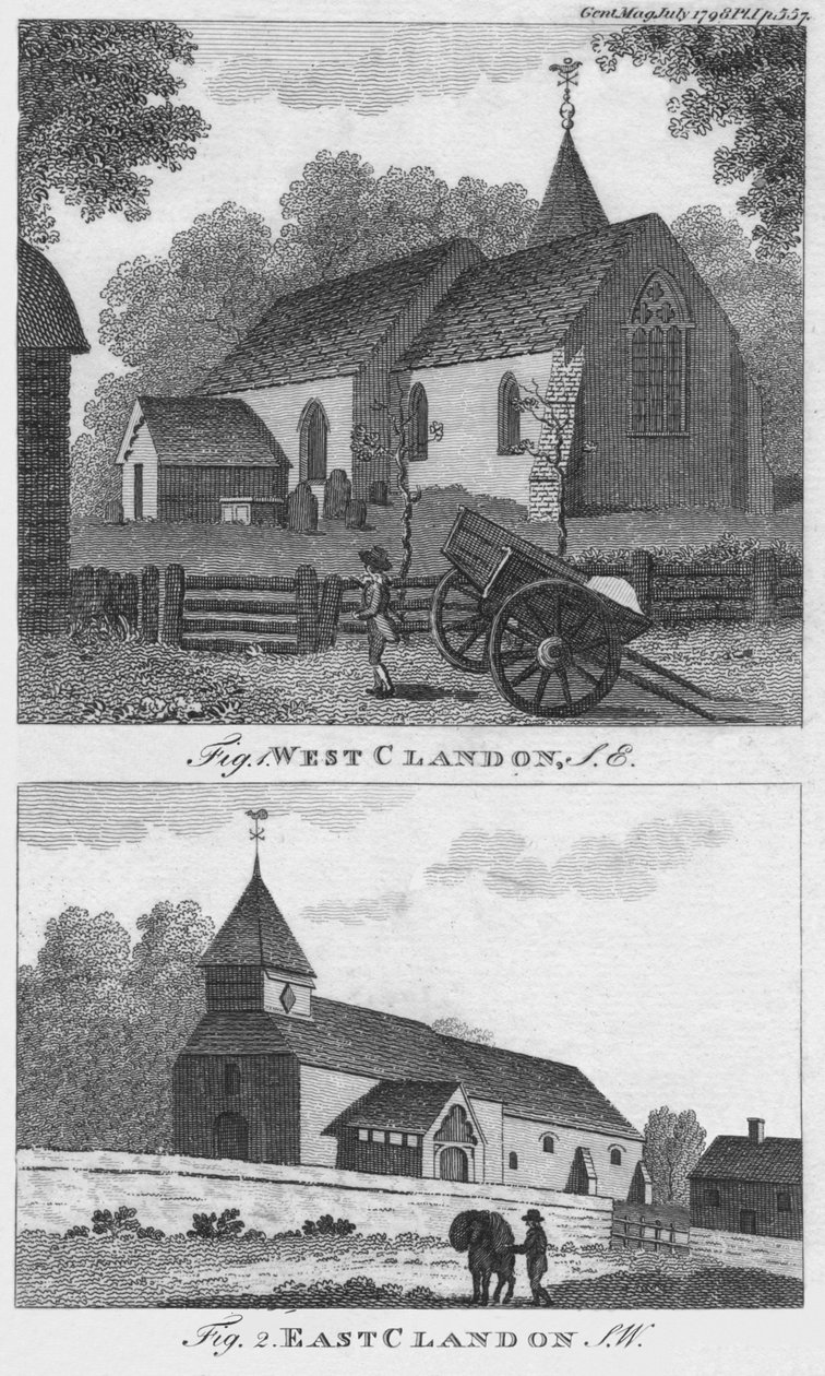 West Clandon och East Clandon, 1798. av Unbekannt