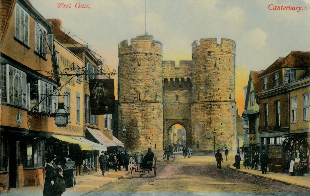 West Gate, Canterbury, sent 1800-tidigt 1900-tal. av Unbekannt