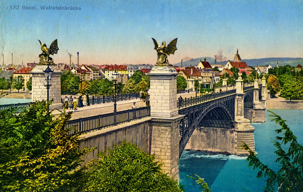 Wettstein Bridge, Basel, Schweiz, c1936 av Unbekannt