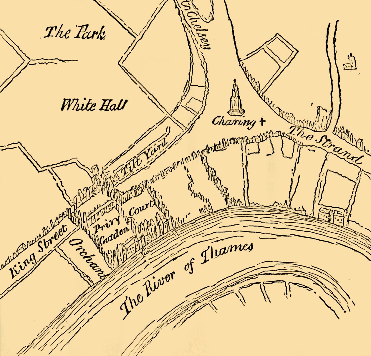 Whitehall under Henry VIII:s regeringstid, 1881. av Unbekannt