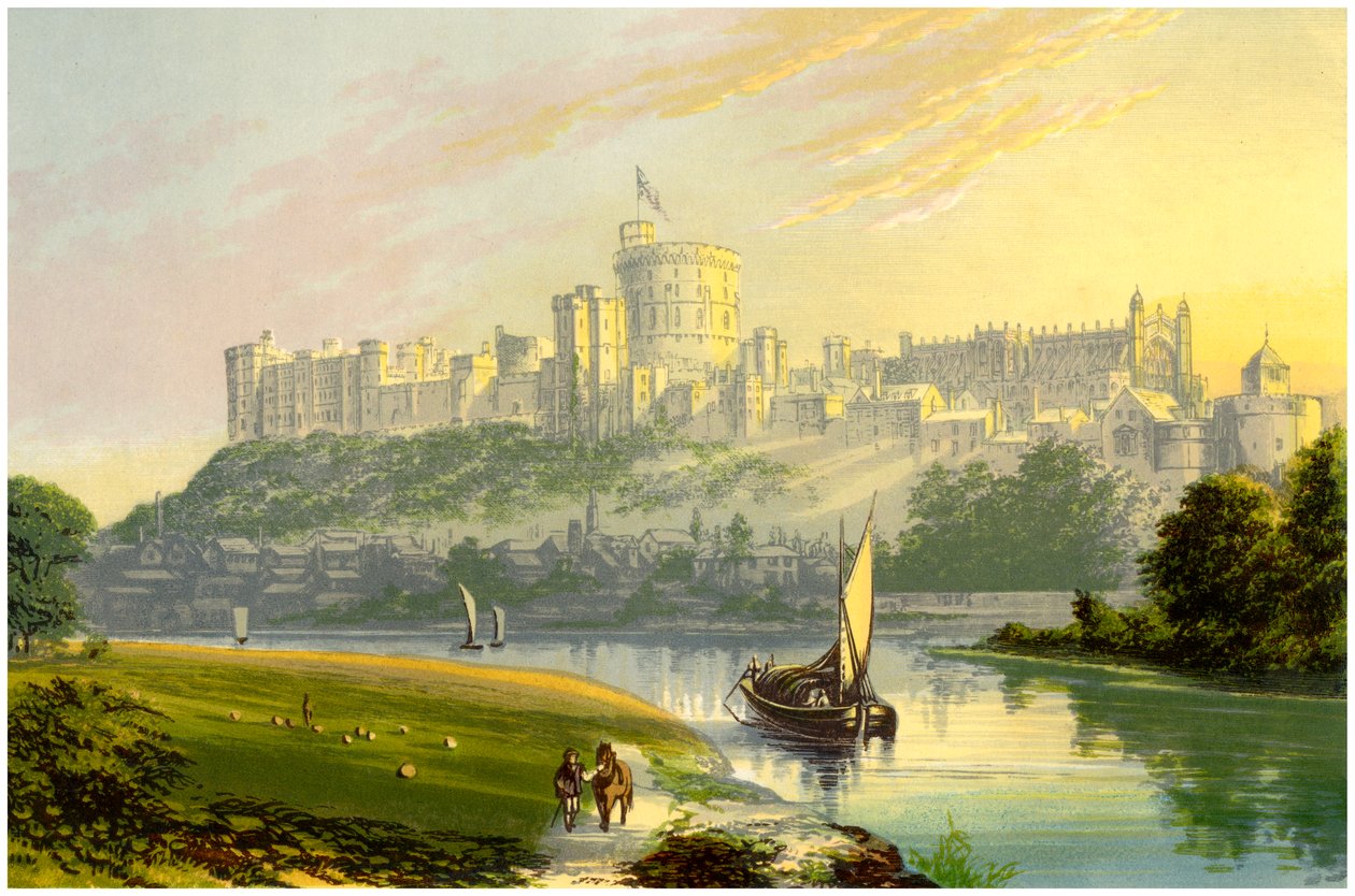 Windsor Castle, Berkshire, det kungliga residenset, c1880 av Unbekannt