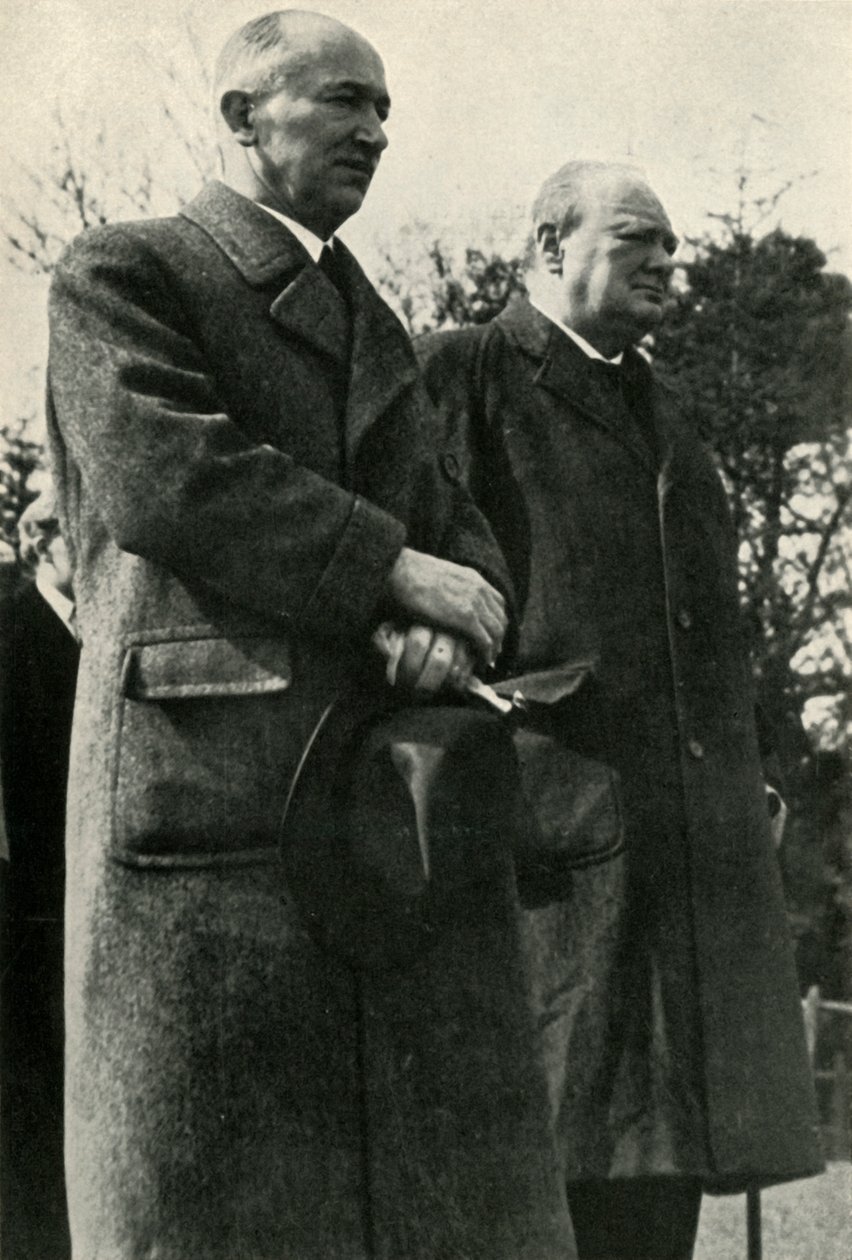 Winston Churchill och president Benes, c1940-talet, 1947. av Unbekannt