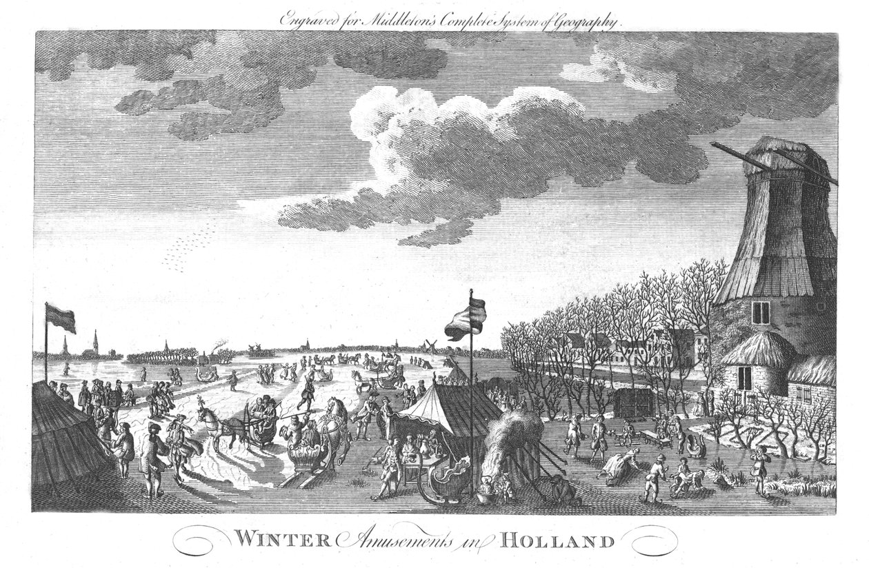 Vinternöjen i Holland, c1760 av Unbekannt