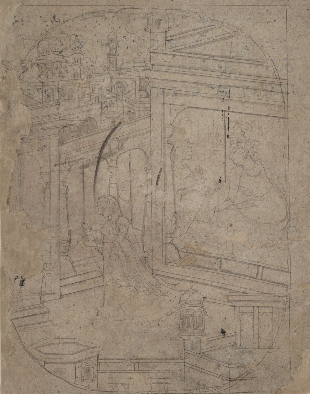 Kvinna som lämnar sin älskare, ca. 1790-1820. av Unbekannt