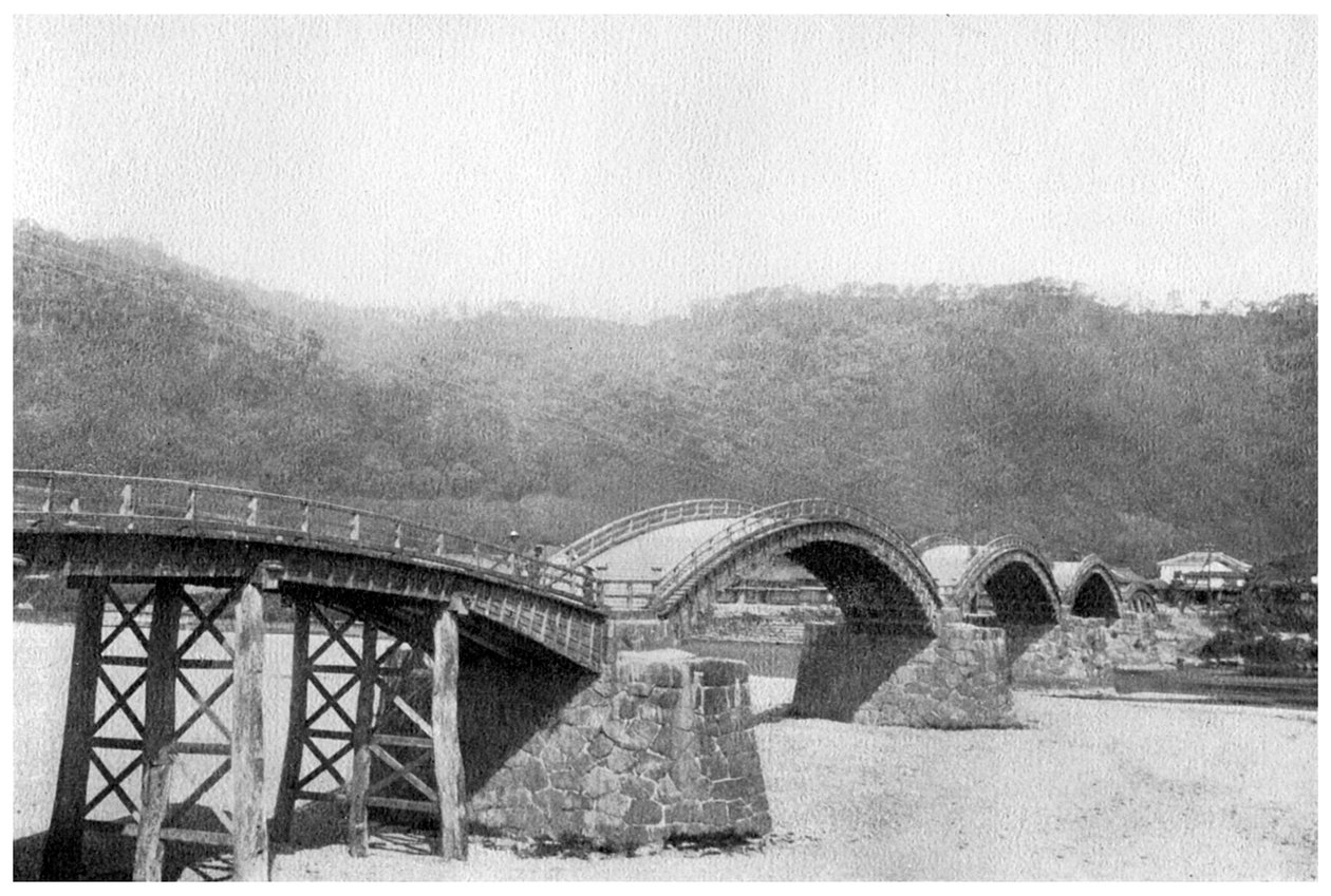 Träbro vid Iwakuni, Japan, 1904 av Unbekannt
