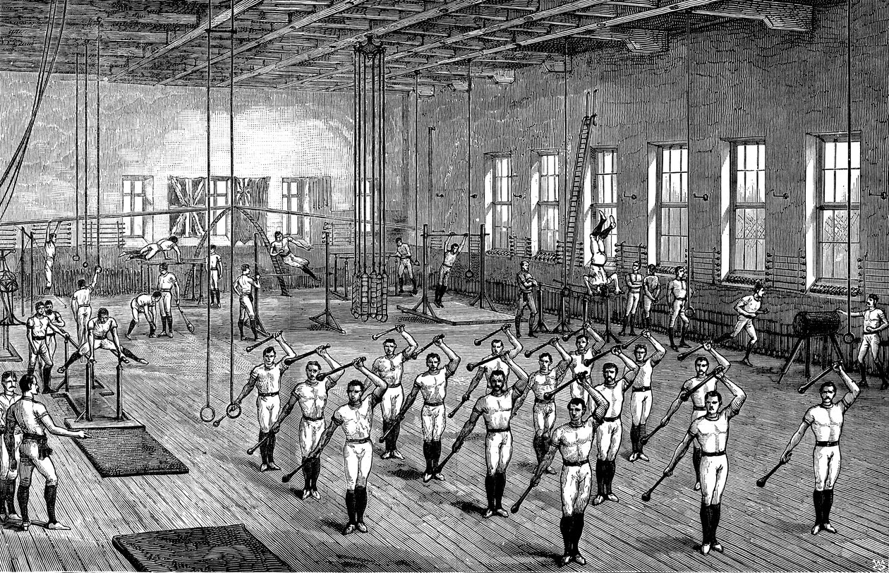 YMCA gymnasium, Longacre, London, c1888 av Unbekannt