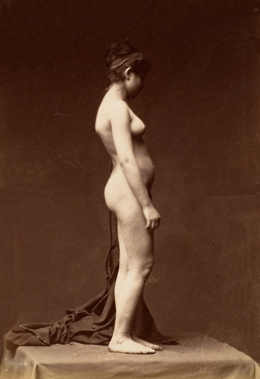 [Ung kvinna, naken, helfigur i profil], 1860-talet. av Unbekannt