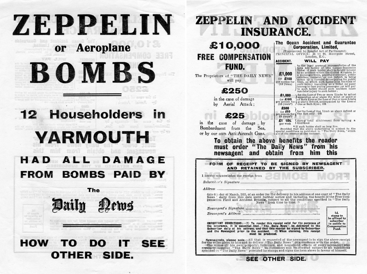 Annons för Zeppelin och olycksfallsförsäkring, 1910 av Unbekannt