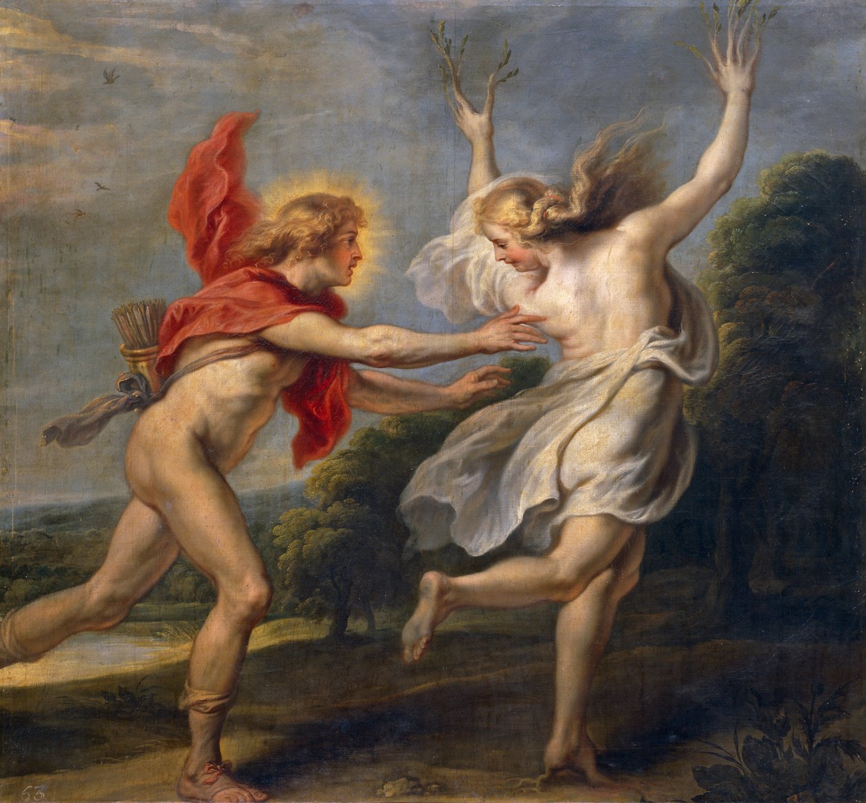 Daphne och Apollo (olja) av Unbekannt Unbekannt