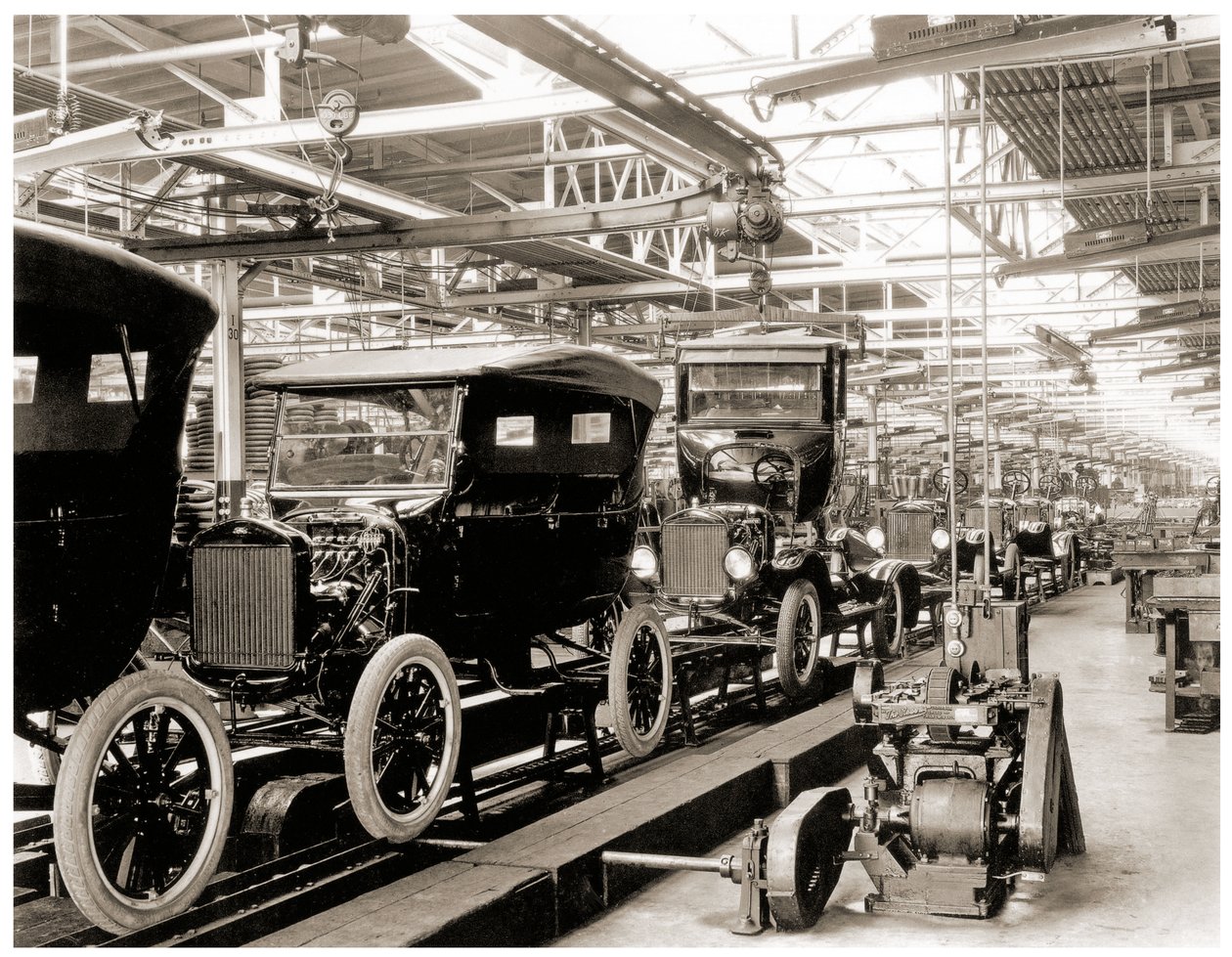 Fords löpande band, Detroit. 1924 av Unbekannt Unbekannt