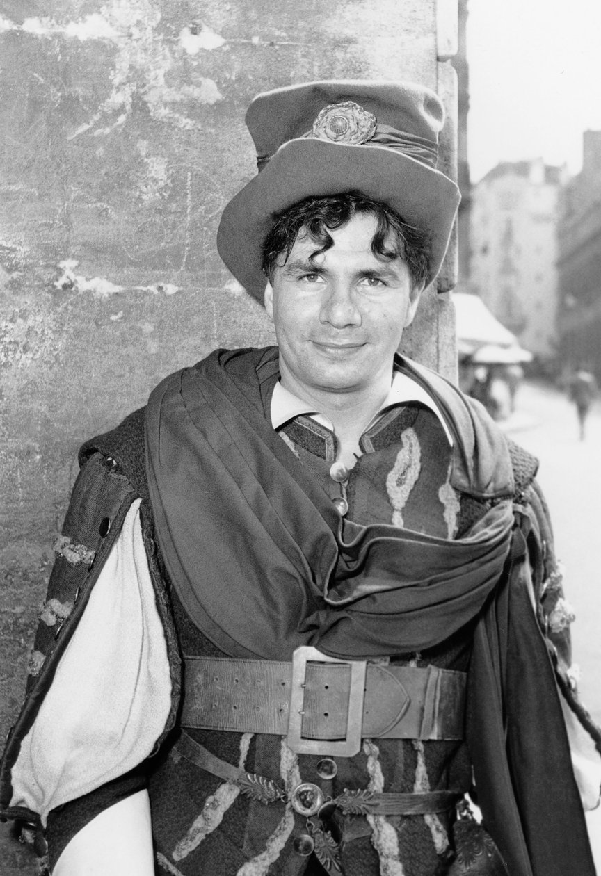 Den franske skådespelaren Michel Galabru vid The Conservatoire of Theatre juli 1950 av Unbekannt Unbekannt