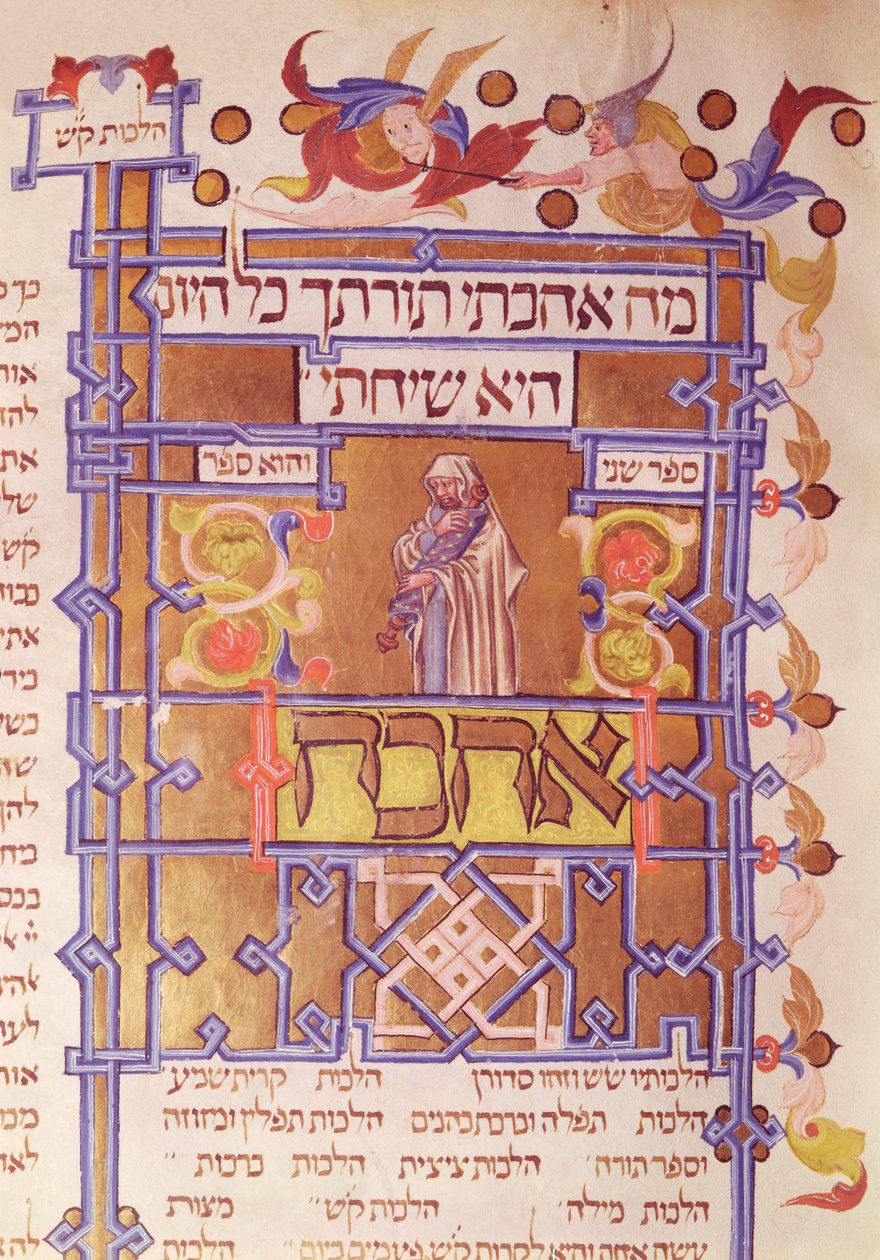 Sida från Mishneh Torah, systematisk kod för judisk lag skriven av Maimonides av Unbekannt Unbekannt