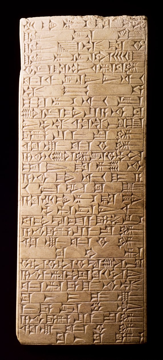 00358 Tavla med inskription som hänför sig till utgrävningen av en kanal av kung Hammurabi av Babylon, Mesopotamien, 1700-talet f.Kr. av Unbekannt Unbekannt